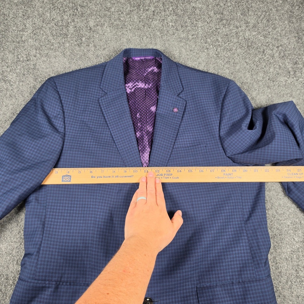 Ted Baker Suit Mens 35R Blue Micro Check Wool Blend Jay CT Slim Fit 2-Piece - Picture 3 of 16